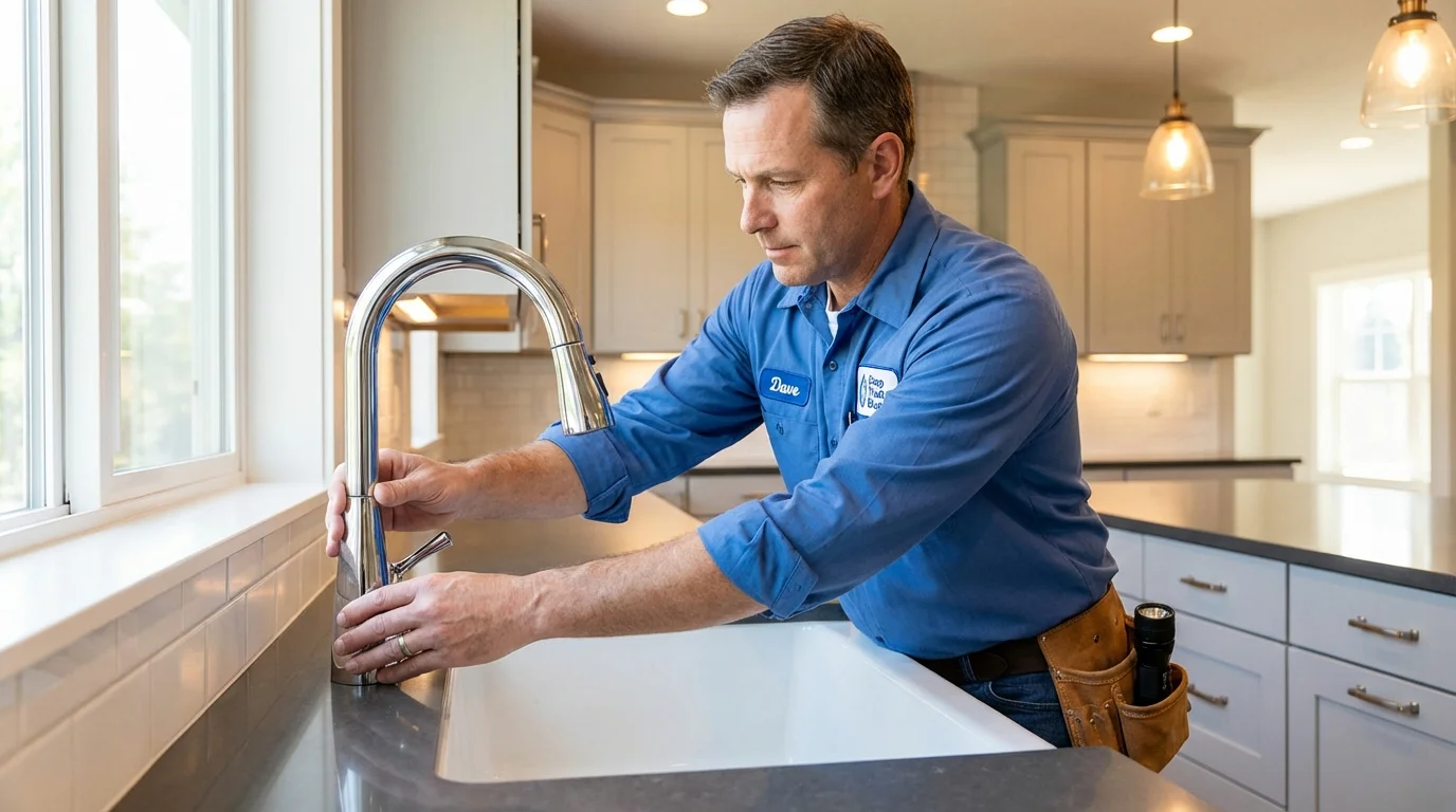 Kitchen faucet installation by Johns Plumbing LLC in Fort Irwin